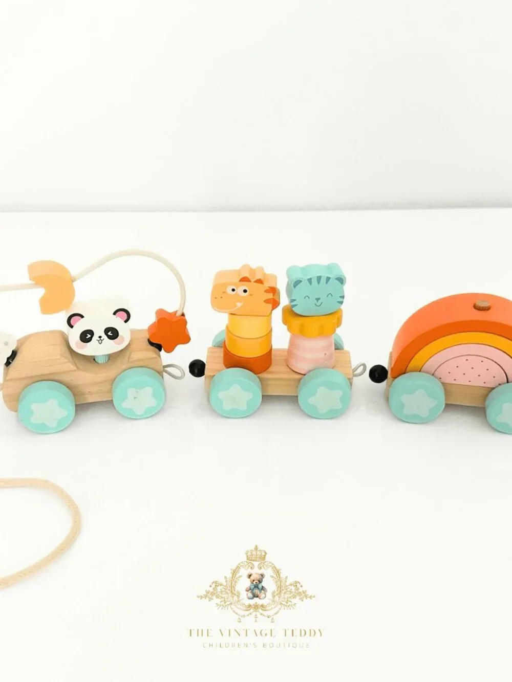 NWT Cute Wooden Animals Train Activity Play Set Children’s Early Learning Toys